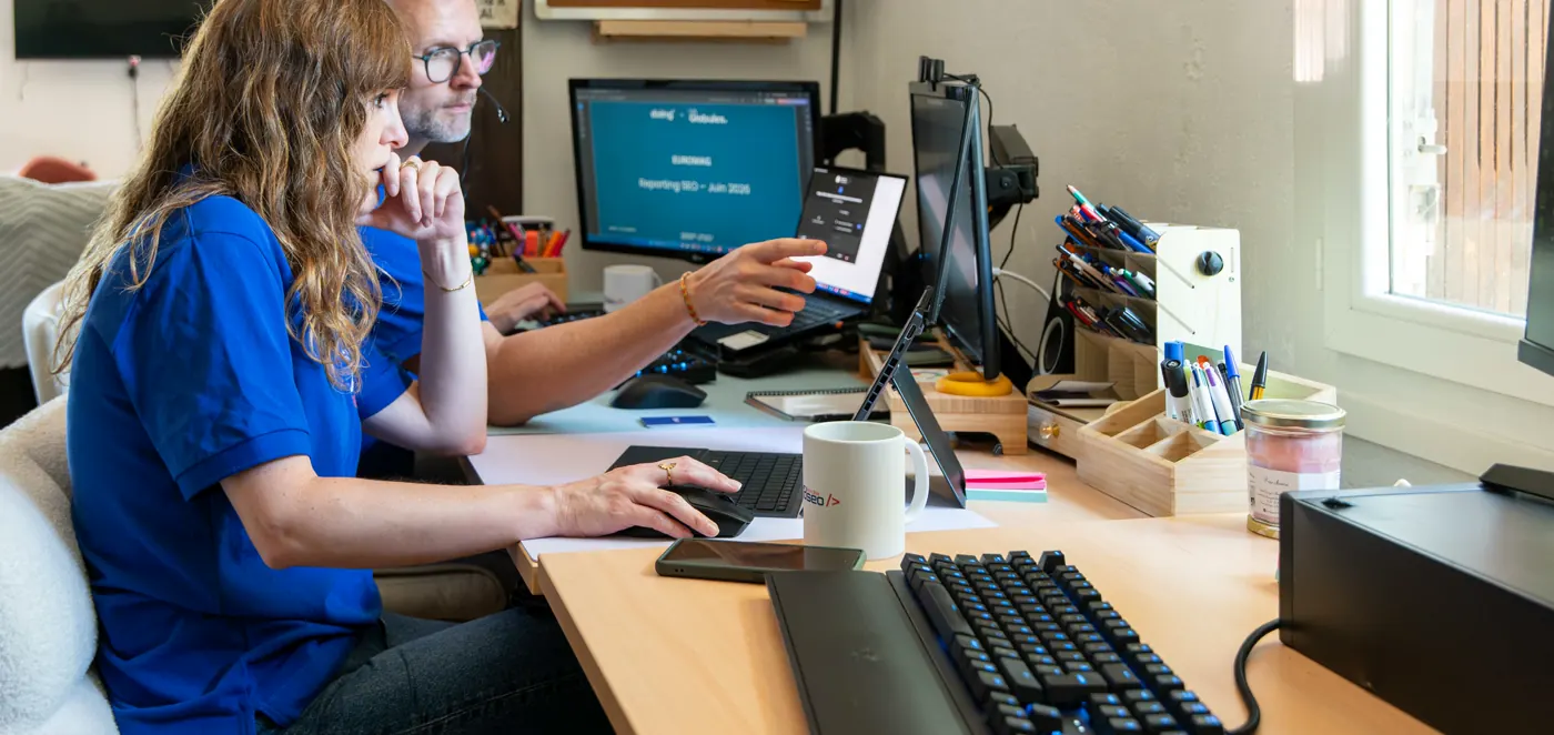 Frédéric Devaux et Blandine au travail